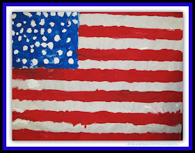 photo of: Kindergarten Created American Flag via RainbowsWithinReach