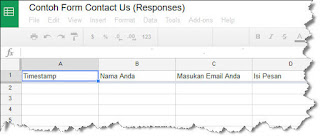 contoh formulir spreadsheet google form