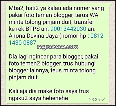 anona devina jaya penipu