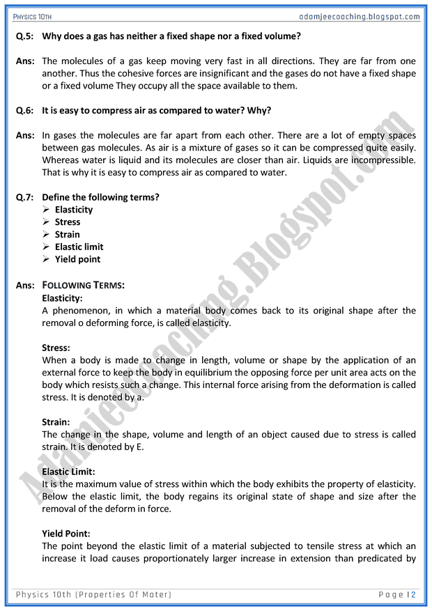 properties-of-mater-question-answers-physics-10th