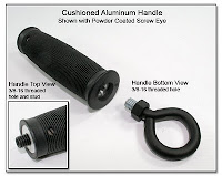 Cushioned Aluminum Handle, Powder Coated Screw Eye, and Belt Hook