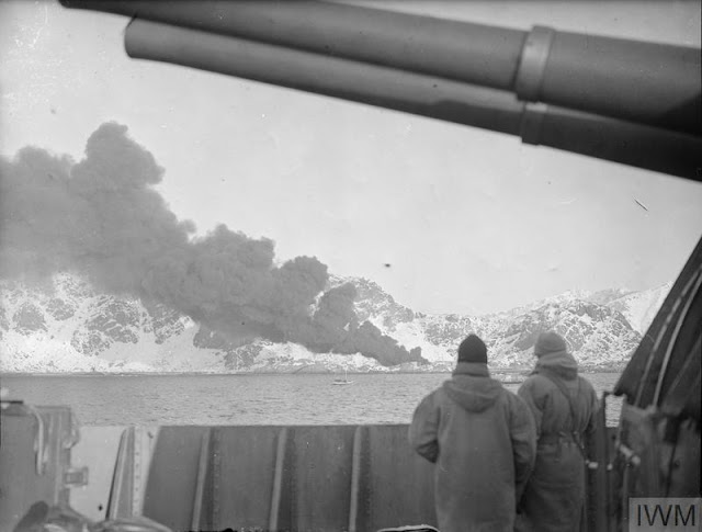 4 March 1941 worldwartwo.filminspector.com Lofoten Islands Operation Claymore burning fish oil factory