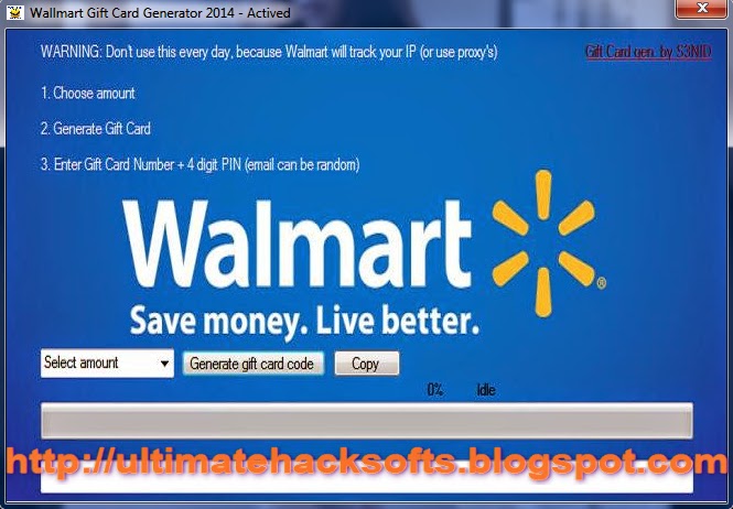 This Walmart Gift Card can generate from $50 to $500 codes per day,