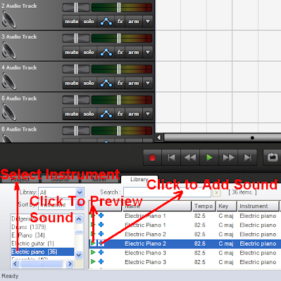 adding sound from loop library