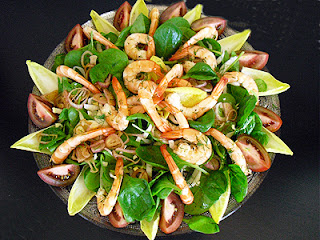 Salade de crevettes aux épinards