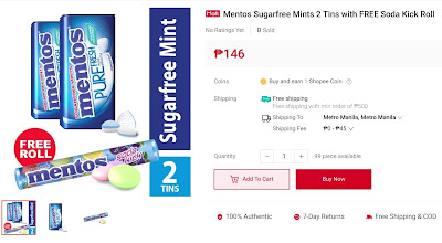 Mentos Sugarfree Mints 2 Tins