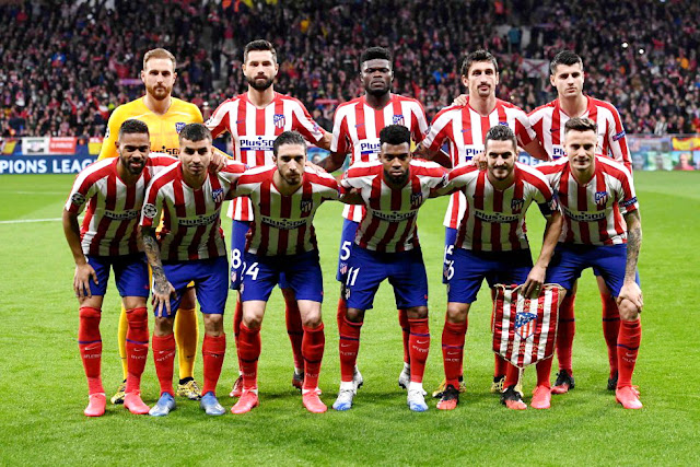 CLUB ATLÉTICO DE MADRID. Temporada 2019-20. Oblak, Felipe, Thomas, Savic, Morata. Lodi, Ángel Correa, Vrsaljko, Lemar, Koke y Saúl. ATLÉTICO DE MADRID 1 LIVERPOOL F. C. 0. 18/02/2020. Liga de Campeones de la UEFA, octavos de final, partido de ida. Madrid, estadio Wanda-Metropolitano, 68.000 espectadores. GOLES: 1-0: 4’, Saúl.