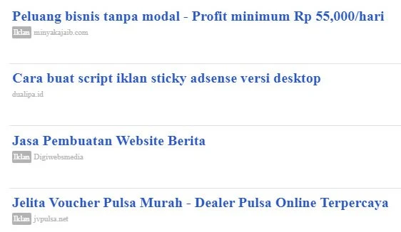 Cara memasang iklan matched content adsense di blog terbaru