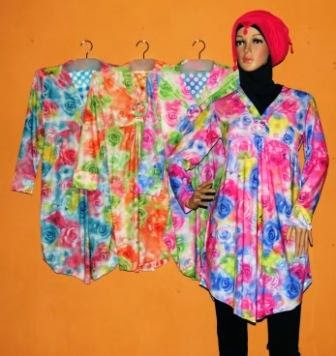 Atasan Tunik Bunga Mawar BKM2053 Grosir Baju Muslim Atasan Tunik Bunga Mawar BKM2053 Grosir Baju Muslim