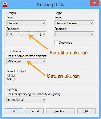 Jendela Dialog Drawing Units