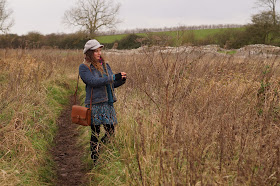 Wearing a blue dress in winter