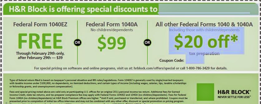 h & r block coupon 2018