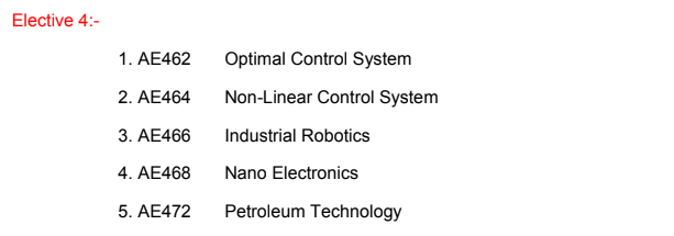 ktu Semester 8 elective Applied Electronics And Instrumentation Or Electronics And Instrumentation Slotwise Subject list with credits