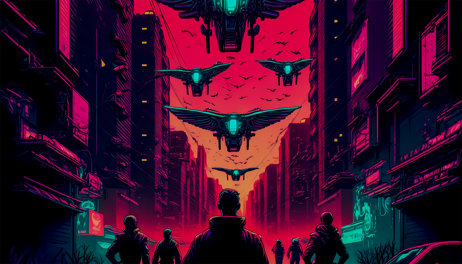 Cyberpunk wallpaper generated by Midjourney AI : r/wallpapers