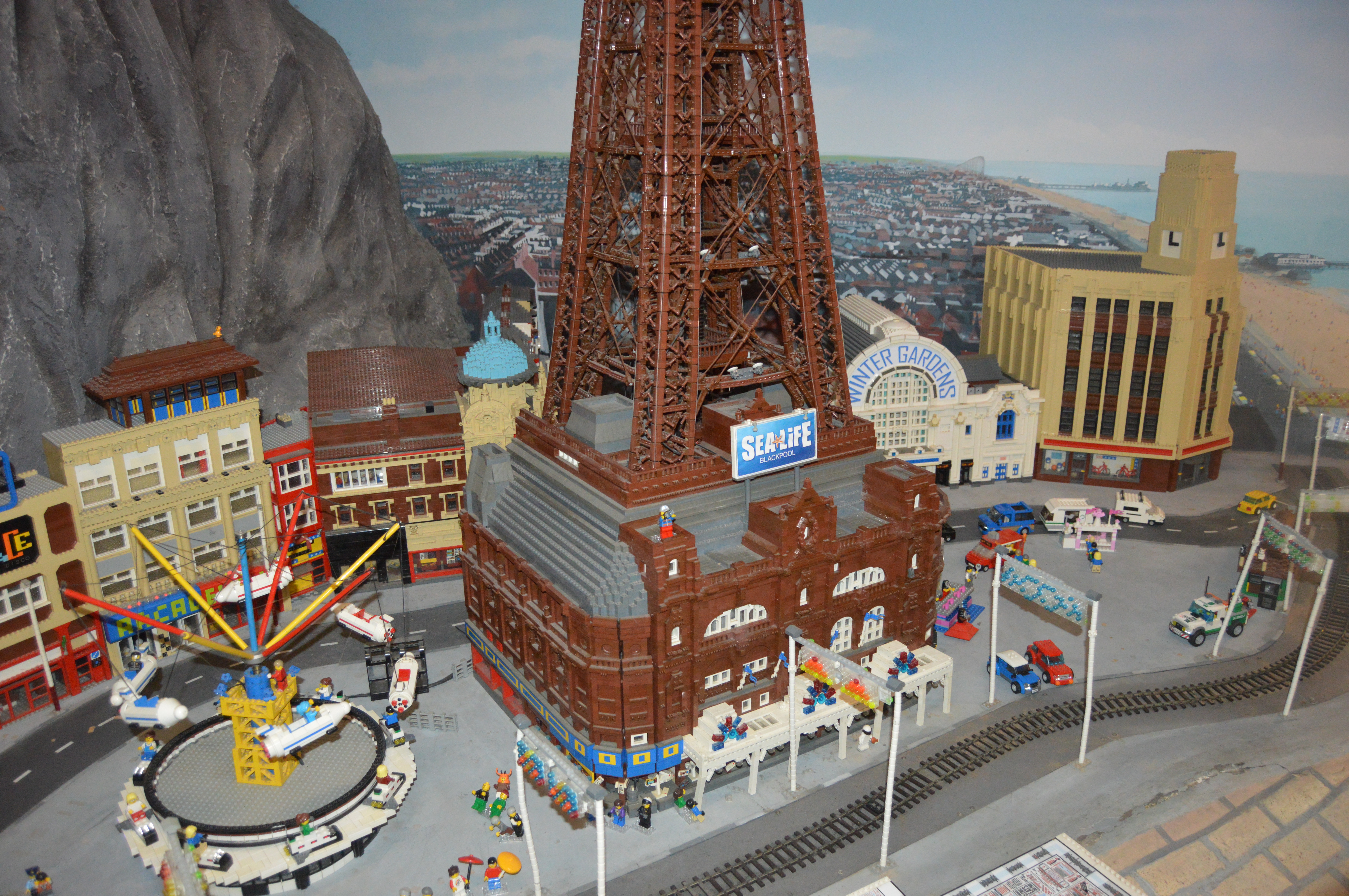 Blackpool Promenade made out of Lego