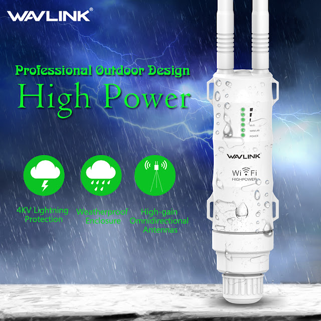 Wavlink AC600 2.4g/5G High Power Outdooor Waterproof WIFI Router/AP Repeater 2 Antennas AU Plug 