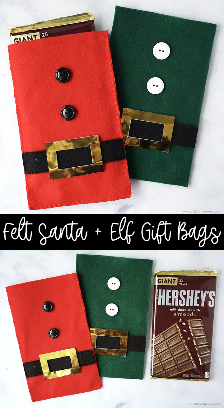 Felt Santa Claus + Elf Gift Bags