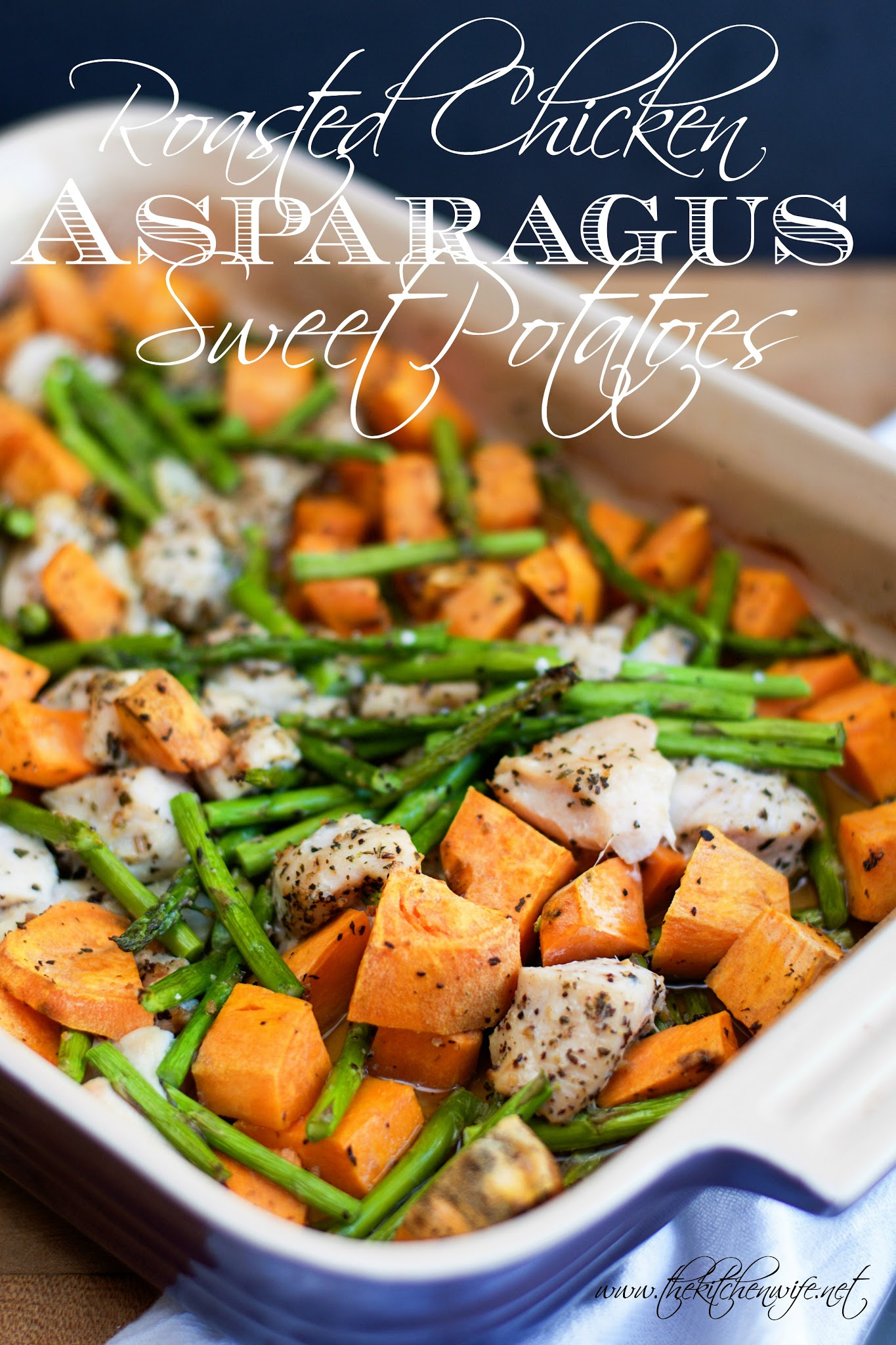 Roasted Chicken with Asparagus and Sweet Potato Recipe