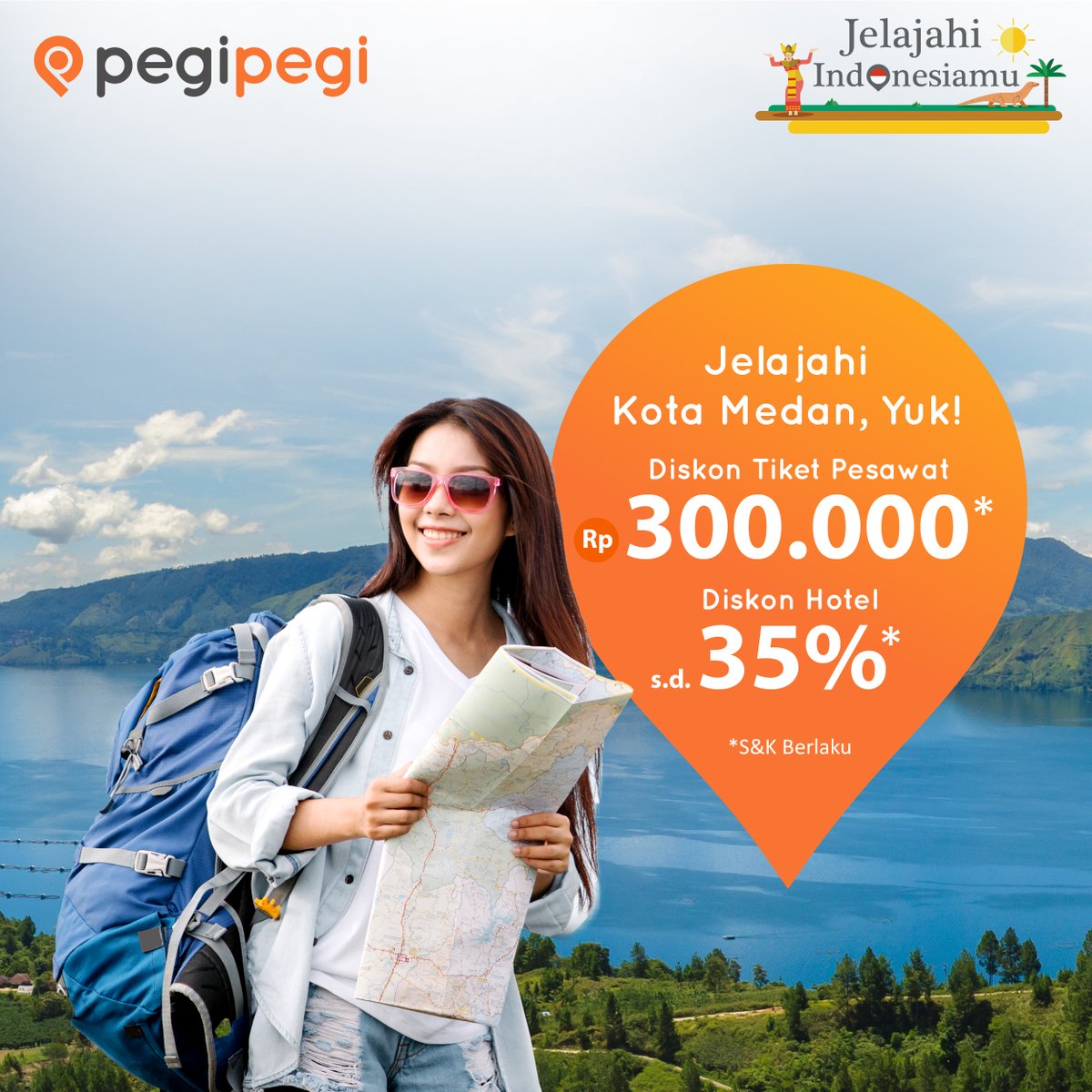 PegiPegi - Promo Tiket Ke Medan Diskon s.d 300 Ribu & Diskon Hotel s.d 35% 