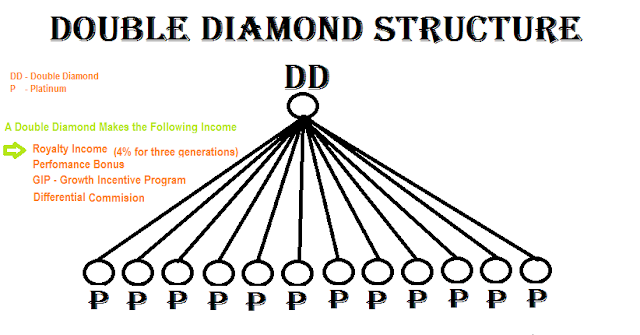 Structure of double diamond income in amway