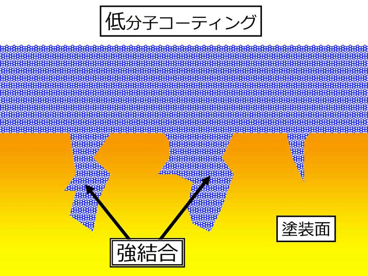 低分子コーティングの機械的結合