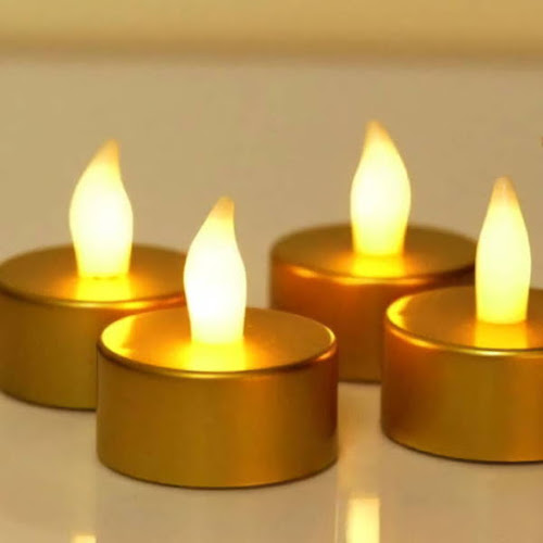 Gold & Silver LED Smokeless Candle / Lilin LED Gold & Silver