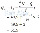 Menghitung nilai kuartil kedua (Q2) melalui rumus