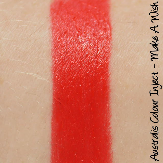 Australis Color Inject Mineral Lipstick - Make A Wish Swatches & Review