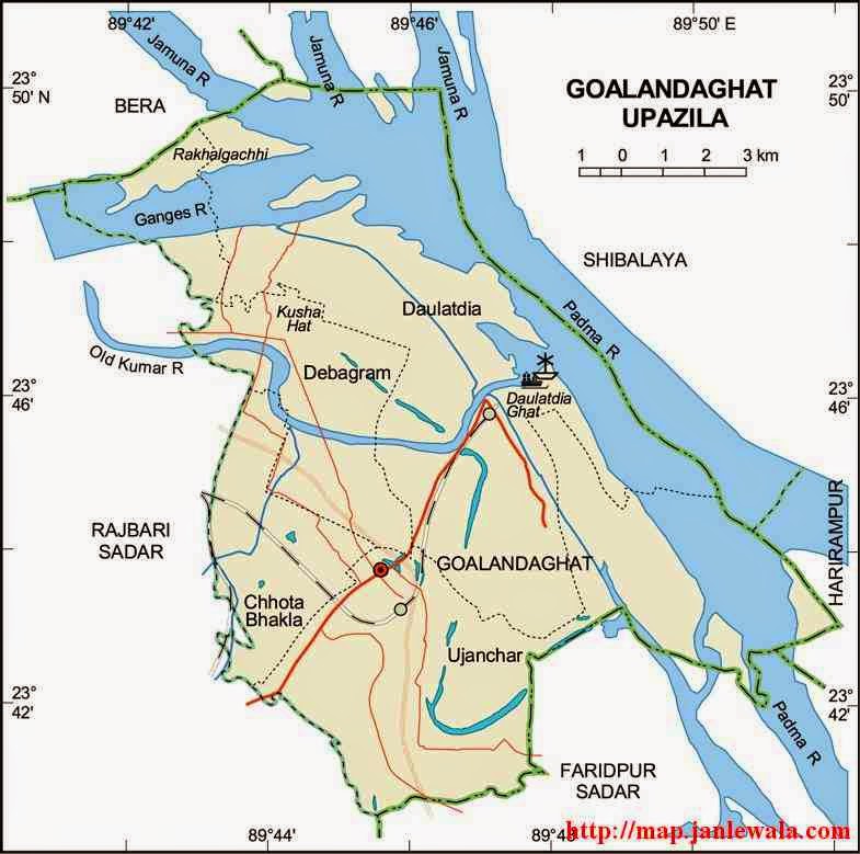 goalandaghat upazila map of bangladesh