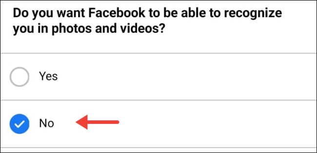 face recognition no on facebook