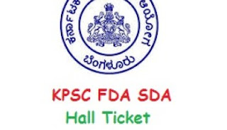 KPSC FDA SDA Hall Ticket