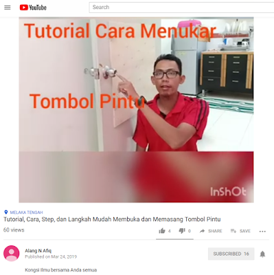 Tutorial, Cara, Step, dan Langkah Mudah Membuka dan Memasang Tombol Pintu