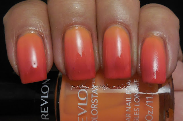 Summer Gradient Sinful Sunburnt, Revlon Sorbet, and Sally Hansen Right Said Red