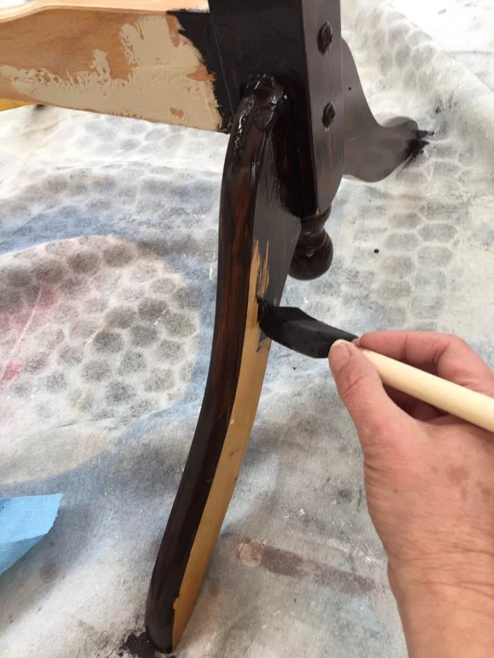 Brushing on Java Gel stain for a base coat