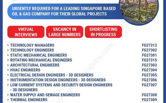 Recruitment to Singapore based Oil and Gas company