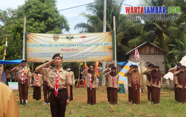 Perjusami Saka Wira Kartika Kodim 0422/Lampung Barat di Lokasi TMMD Ke-113