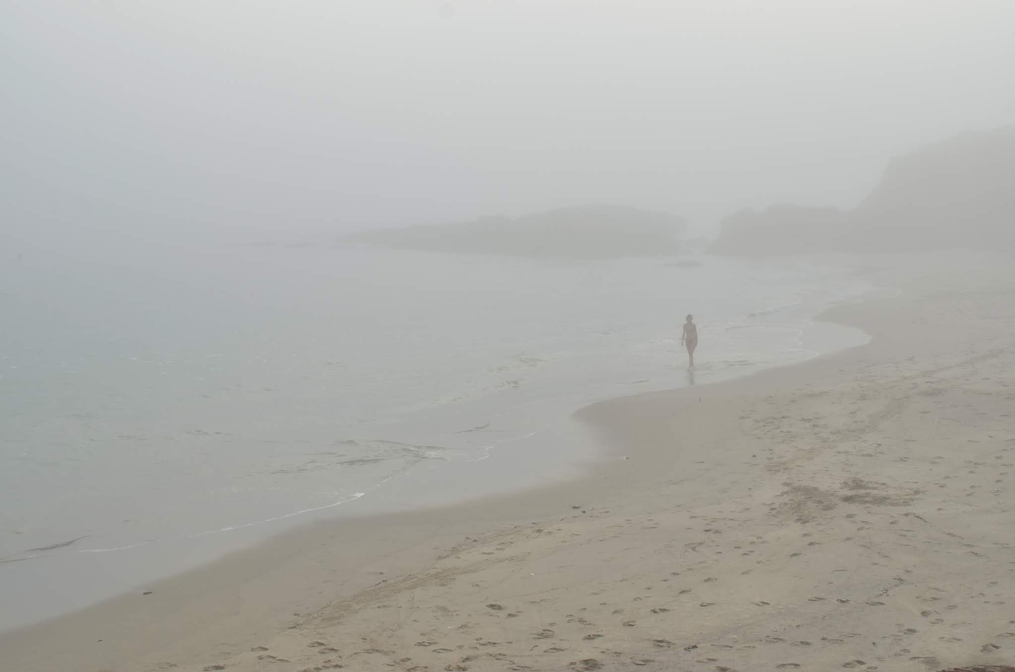 bruma / bretema playa paxariñas Sanxenxo. Niebla nevoa costa Galicia
