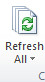 menu penyegaran excel data refresh all