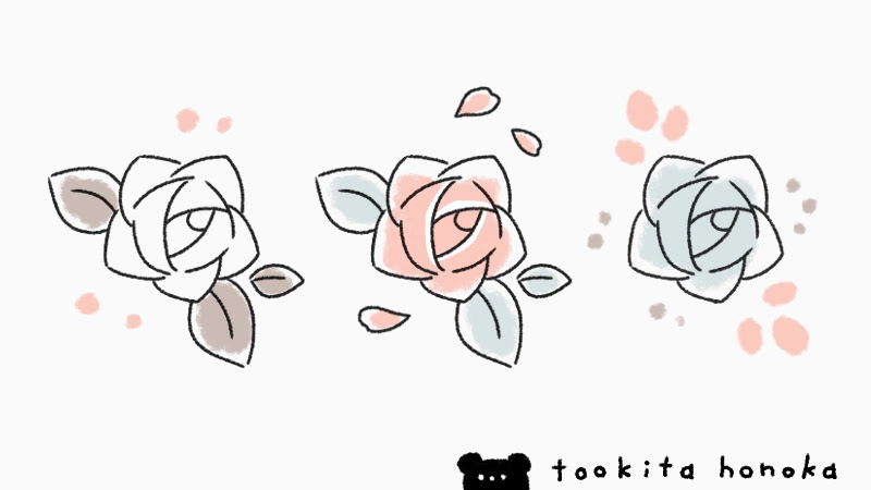 薔薇 バラ の花のイラストの簡単かわいい描き方 シンプル 手書き ボールペン 手帳用 遠北ほのかのイラストサイト