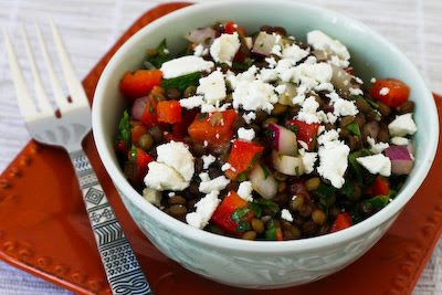 Green Lentil and Red Pepper Salad