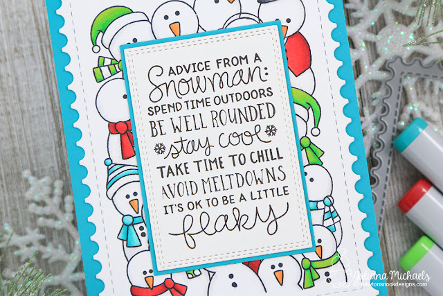 Snowman Advice Card by Juliana Michaels featuring Newton's Nook Designs Snowman Advice stamp set.