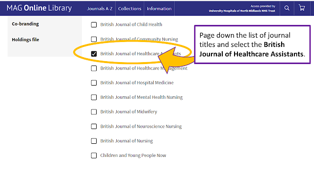 select the journal title to get updates