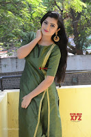 Akshitha cute beauty in Green Salwar at Satya Gang Movie Audio Success meet ~  Exclusive Galleries 020.jpg