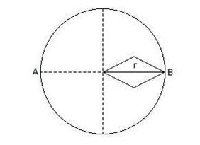 A square hole is made in a circular lamina, the diagonal of the square is equal to the radius of the circle as shown in below figure the shift in the centre of gravity