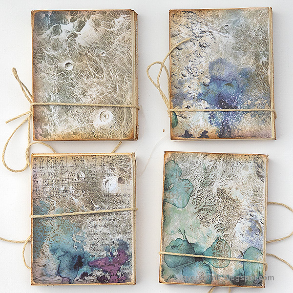 Layers of ink - DIY Tiny Books Tutorial by Anna-Karin Evaldsson. With Eileen Hull Tiny Book die.