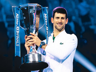 Serbia's Djokovic won the ATP Men's Finals title for the sixth time.