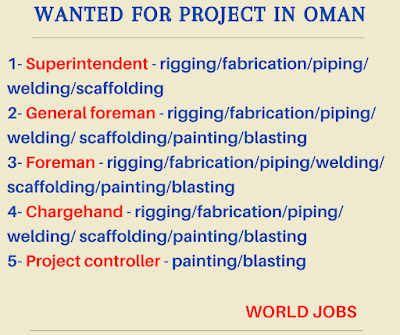 Wanted for Project in Oman