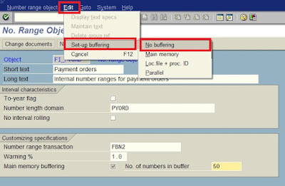 SAP ABAP Number Range Buffering Payment Orders