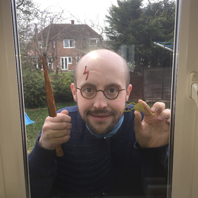 Liam as Harry Potter using Chalkola window markers 