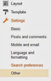 Menu Settings dan Search Preferences Blogger Menu Settings dan Search Preferences Blogger